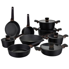 9 Pcs heavy duty metal pots and pans kitchen aluminum non stick pots cooking saucepan cookware sets