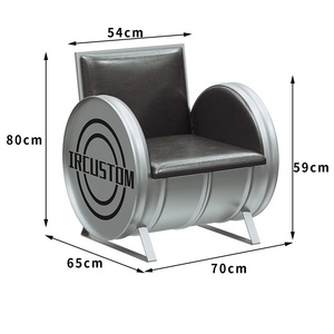 Muebles de barra de Metal duraderos industriales <span class=keywords><strong>modernos</strong></span>, sofá de camión transparente, combinación de silla de mesa de barril de aceite creativo para cafetería, barra de té de la leche - Product Image 6