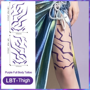 El juego holográfico de pegatinas de cuerpo completo al por mayor incluye 8 pegatinas <span class=keywords><strong>para</strong></span> 6 partes <span class=keywords><strong>del</strong></span> cuerpo, cara, antebrazos, <span class=keywords><strong>parte</strong></span> superior de los brazos, pecho, cintura y piernas - Product Image 4