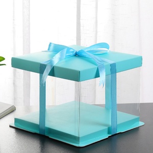 10 Inch Transparent PET Plastic Square Cake Box Matte Finish Clear Decorative Kraft <b>Paper</b> Wedding Industrial Use 2mm <b>Thickness</b> - Product Image 6