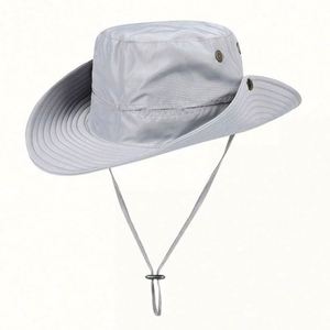 Chapeau de safari unisexe pour l'extérieur, protection UV estivale, pêche, voyage, cyclisme avec cordon de serrage - Product Image 4