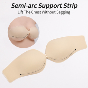 Soutien-gorge sans bretelles en silicone sans couture, lavable, invisible, sans soutien-gorge pour filles sexy, sous-vêtements adhésifs réutilisables, poitrine transparente - Product Image 2
