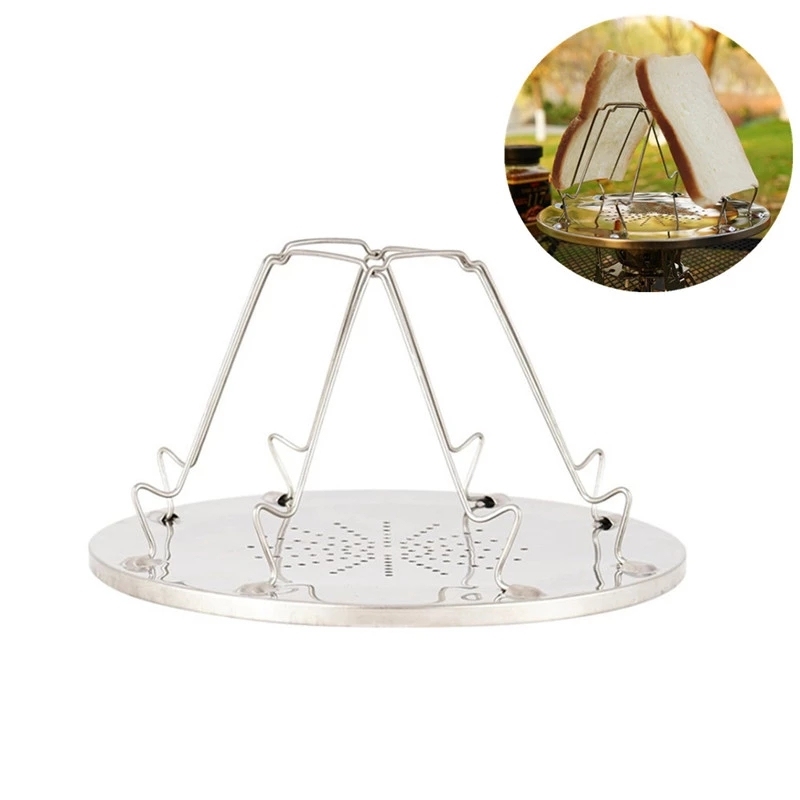 Toaster Rack Simple Portable Stainless Steel Toast Rack Outdoor Camping Toaster Folding Portable Grill Multi-Purpose Stove Gril