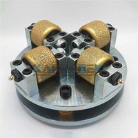 Rueda de martillo de diamante de doble capa soldada al vacío KANEOTEK para chorreo de arena acabado superficial mármol