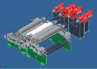 Machine de revêtement chimique pour rouleaux de métallurgie, avec boîte de vitesses, roulement et moteur, pour ligne de laminage à froid, puissance 150 kW, 1.5