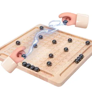 यारी मैग्नेटिक शतरंज रॉक्स 2 खिलाड़ी प्राकृतिक लकड़ी का बोर्ड मैग्नेटिक बॉल गेम