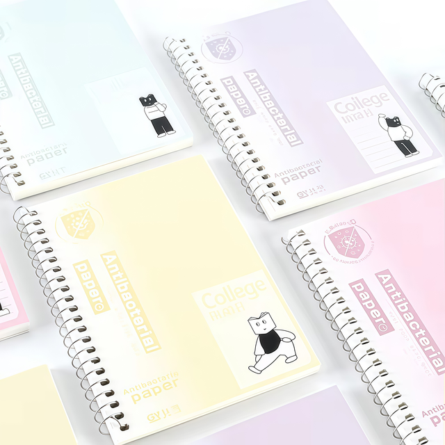 Refillable Logo Notebook - Coil Bound Flip Journal, Customizable Features for Sustainable Student & Office Use