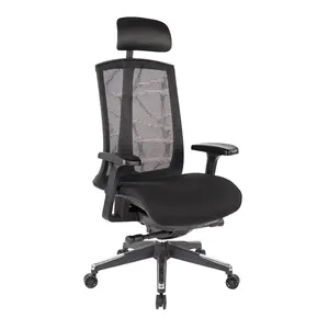 Apoio de cabeça ajustável para cadeira de escritório em tecido Kabel Apoio de braço em malha ergonômico