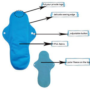 Serviettes hygiéniques lavables en tissu polyester réutilisables à <span class=keywords><strong>prix</strong></span> abordable pour hommes, OEM, respirantes et lavables - Product Image 4