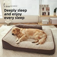 Großes Hundebett mit Solidem Muster, Abnehmbarer Waschbarer Haustiermatte, Orthopädisches Winter-Hundebett, Hundematte zum Schlafen