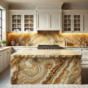 Byoy006 tùy chỉnh mật ong Onyx vòm phiến đá cẩm thạch thiết kế hiện đại Countertop cho nhà bếp cho nhà hàng khách sạn hoặc thanh hàng đầu - Product Image 5