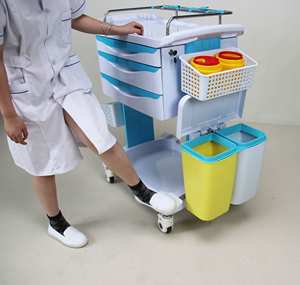 जिनी मेडिकल एब्स मल्टी-लेयर अस्पताल ट्रॉली 4-व्हील साइलेंट कैस्टर हल्के मल्टी-फंक्शन मेडिकल मेडिसिन ट्रॉली - Product Image 2