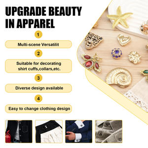 カスタム装飾ボタン高品質特殊形状ボタンパールカフリンクスクリップオーバーボタンシャツ用 - Product Image 4