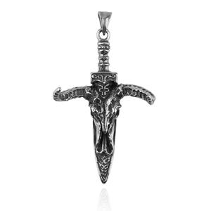 Nuevo Colgante de Calavera de Demonio/Sátán/Cabeza de Oveja de Acero Inoxidable 316L para Hombre, Joyería Punk Biker con Cruz, Regalo para Hombre - Product Image 4