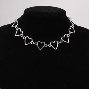 Colar de metal gótico independente, com corrente e pescoço, colar feminino, cosplay estético