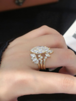 Anillo de Compromiso y Aniversario de Lujo ICEWALD con Diamante Cultivado en Laboratorio de Corte Marquesa de 3ct/5ct, Oro Sólido de 18K, Certificado IGI