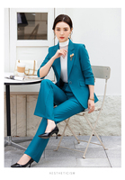 Costumes professionnels haut de gamme pour femmes, en tissu peigné infroissable, pour le printemps et l'automne, style élégant pour le bureau et les événements.