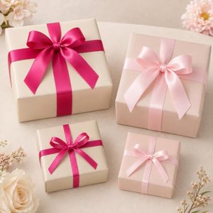 Cinta de Raso Rosa de Doble Cara de Alta Calidad de Fábrica, Poliéster de 22 mm para Envolver Regalos, Decoración de Bodas y Fiestas - Product Image 3