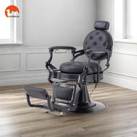 Fauteuil de barbier professionnel pour hommes, fauteuil de coiffure vintage robuste avec pompe hydraulique pour salon de coiffure