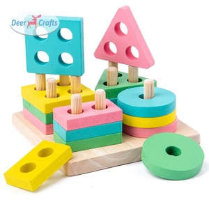 新的早期学习堆叠块木制教育玩具为孩子DD13350 - Product Image 4