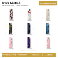 Vaporisateur de parfum de voyage pour femme, flacon fin, rose et blanc à carreaux, boîte de présentation, intérieur en bois, style durable