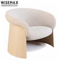 WISEMAX FURNITURE Mobilier de salon de luxe léger avec accoudoirs en bois massif Chaise de restaurant Chaise de salle à manger avec rembourrage en tissu unique