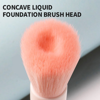 Ensemble de pinceaux de maquillage doux et portables, poils en nano-fiber bicolore, Mini voyage, forme de coquille avec miroir cosmétique, 5 en 1