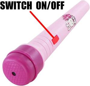 <span class=keywords><strong>Guitare</strong></span> électrique rose pour enfants et ensemble de microphone : 6 cordes, support réglable, <span class=keywords><strong>8</strong></span> chansons de démonstration, jouet musical - Product Image 2