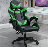 Chaise de jeu ergonomique moderne avec rotation et hauteur réglables, chaise de jeu exécutive en cuir, chaise de bureau