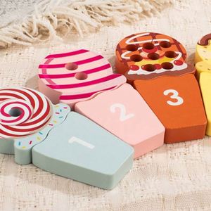 Juguete Educativo para Niños Pequeños, Tablero de Contar con Diseño de Helado, Montessori de Madera - Product Image 5