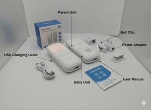 Babyphone audio KT-268N 2,4 GHz FHSS, portée de 390 m, communication bidirectionnelle, veilleuse, mode VOX - Product Image 3