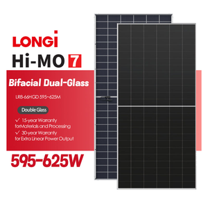 Panel Solar Longi Solar Energy Hi-MO7 LR8-66HGD 595-625M 610W 615W Tipo N Topcon de Silicio Monocristalino Dual de 600W 595W en Stock - Product Image 3