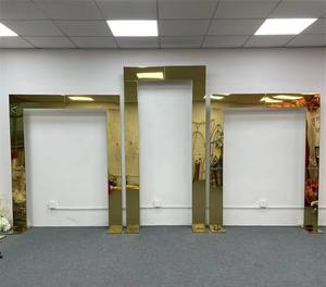 Shiny Gold Stainless Steel Wedding Arch Round Outdoor Backdrop for Party Stage Decoration Metal <b>Background</b> Made in China - Product Image 1