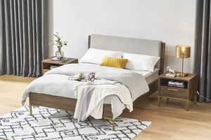 Muebles de Dormitorio de Lujo Personalizados, Cama Matrimonial o King Size, Juego de Cama Doble de Madera de Roble Salid - Product Image 4