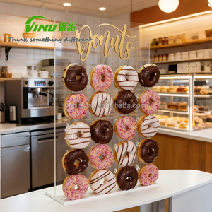 ชั้นวางโดนัทแบบติดผนังสำหรับตกแต่งบุฟเฟ่ต์ขายส่ง ชั้นวางอะคริลิคแบบตั้งโต๊ะสำหรับขนมหวาน - Product Image 1