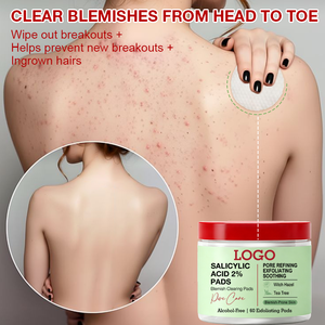 OEM ODM Tampons exfoliants nettoyants pour le traitement de l'acné, élimination des points noirs, minimisation des pores, traitement de l'acné à l'acide salicylique BHA - Product Image 3