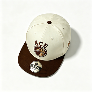 Casquette Snapback Homme Bicolore Crème Blanc Marron Été Décontractée Sportive Broderie 3D Logo Visière Plate Structurée Rétro Hip-Hop - Product Image 2