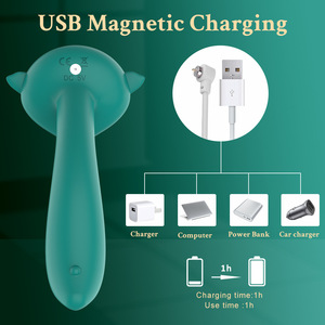 Vibrador de zorro de doble Motor de carga USB, palo de masaje femenino de silicona de 7 frecuencias, Juguetes sexuales para adultos de doble cabeza - Product Image 4