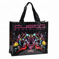 Bolsa de compras tejida reutilizable para supermercado, bolsa de compras reutilizable laminada con logotipo personalizado, Eco, PP, reciclada