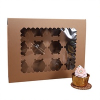 Boîte à pâtisserie en papier kraft personnalisable avec fenêtre transparente, boîtes d'emballage pour beignets et cupcakes en gros avec logo personnalisé