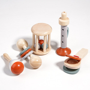 Ensemble de hochets en bois sans odeur, fabriqués avec soin, inspiré de Montessori et d'Orff, jouet musical pour le développement sensoriel précoce des enfants - Product Image 4