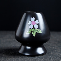 Ensemble de fouets à thé en céramique trois pièces avec support et brosse pour matcha - Accessoires de préparation du thé de style japonais