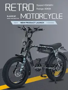 Bicicleta elétrica rápida 20" 750w 48V 1500w, bicicleta elétrica Ebike 7 velocidades 50km/h, novo design