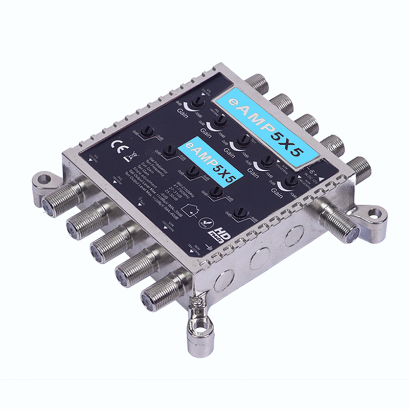 Спутниковая ТВ-сигнала Профессиональный коэффициент усиления и наклон Регулируемый цифровой 5X5 2150 МГц 30dB спутниковое телевидение усилитель
