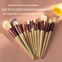 Lot de Pinceaux de Maquillage Professionnels Vegan de Qualité Supérieure, Luxueux et Scintillants, 13 Pièces, avec Logo Personnalisable – Vente en Gros