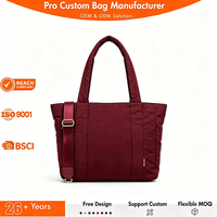 Sac fourre-tout en nylon imperméable léger grande capacité pour femme, sac à bandoulière pour trajets quotidiens, shopping, voyages, vente en gros, logo personnalisé