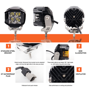 Bền offroad đèn sương mù với khung cho Pickup Truck ATV UTV SUV 12V 24V IP67 không thấm nước Combo chùm <span class=keywords><strong>LED</strong></span> làm việc ánh sáng - Product Image 5