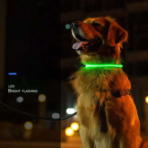 Correa de PVC para mascotas de alta calidad, recargable, <span class=keywords><strong>LED</strong></span>, impermeable, 3 modos de Flash, collares para mascotas iluminados para perros y gatos - Product Image 4
