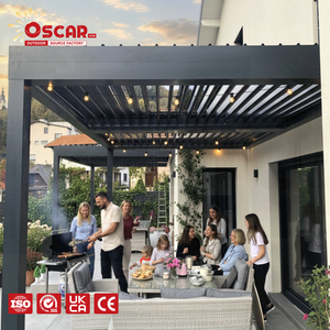 Pérgola Bioclimática Moderna de Bajo Costo con Lamas de Aluminio Motorizadas e Impermeables para Jardín, Patio o Balcón - Product Image 1