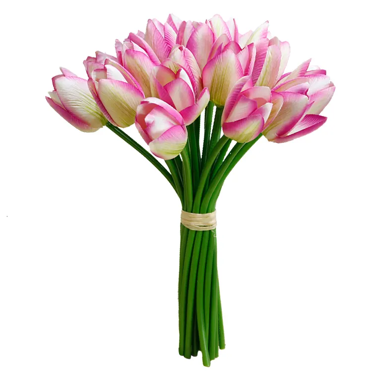 Hoa Đẹp Sắp Xếp Hoa Tulip Đỏ Nhân Tạo 24 Đầu Tốt Nhất